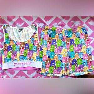 SHEIN Care Bears Colorful Women’s Matching two piece  Pajama Set Size Large